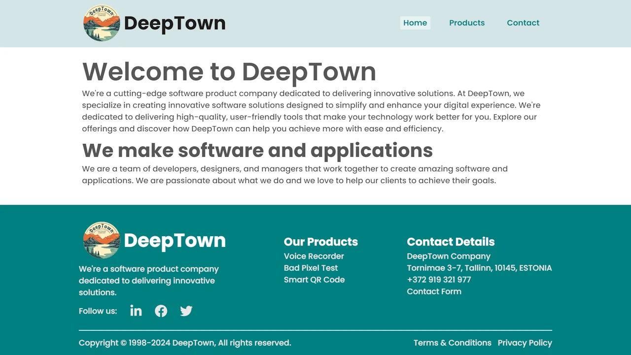 DeepTown.com Website on Desktop and Laptop